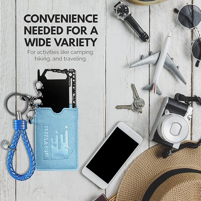 Genuine Leather Keychain and Multitool 3 PC Set by ELIZA&JOHN