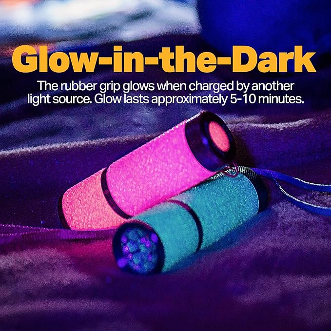 LUX-PRO LP395 Gels Glow in Dark 9 LED Flashlight (Pink, Purple, Teal)