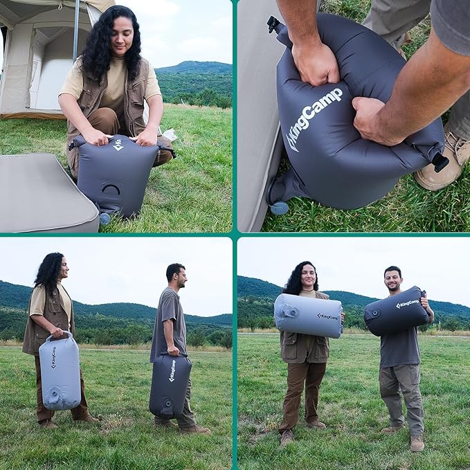 KingCamp Air Pump Sack, Roll Top Compression Pump Bag for Inflation Sleeping Mats, Ultralight Pump Sack for Camping Foam Sleeping Pad Mattress, Multi-Use Waterproof Outdoor Dry Bag Storage Bag