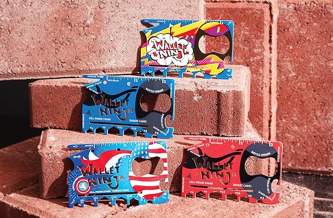 LIMITED EDITION: MATTE RED Wallet Ninja - 18 in 1 Credit Card Sized Multitool (TSA Airplane Approved)