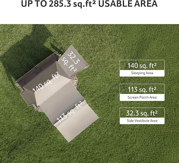 Naturehike Village Camping Tent,4/6/8 Person Tents for Camping, 60S Easy Setup Instant Tent for Family Camping, Car Camping