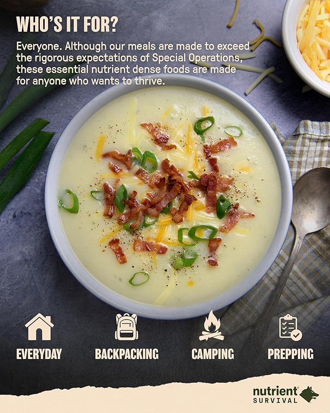 Nutrient Survival Potato Flakes, Powdered Vitamin Potato (30 Servings) for Mashed Potatoes, Soups, Emergency Food Supply & Camping Supplies, 38 Nutrients, Shelf Stable Up to 25 Years, One Can