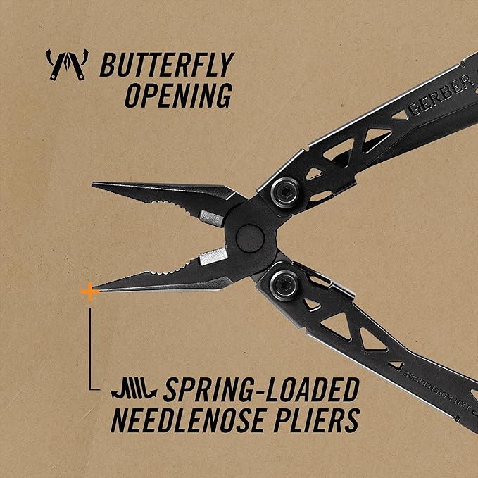 Gerber Gear Suspension-NXT 15-in-1 Multi-Tool Pocket Knife Set - EDC Gear and Equipment Multi-Tool with Pocket Clip - Black
