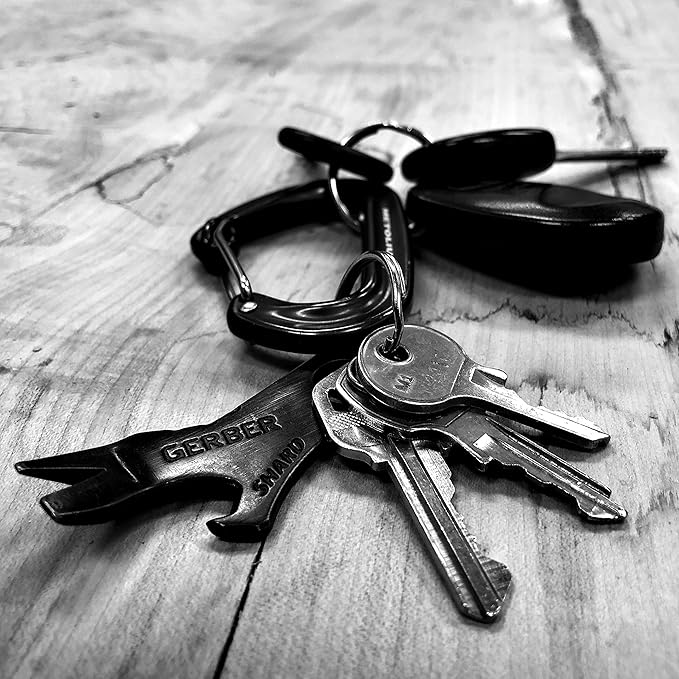 Gerber Gear Shard Keychain - Mutlitool Keychain with Bottle Opener, Screwdriver, and Wire Stripper - EDC Gear and Equipment - Black