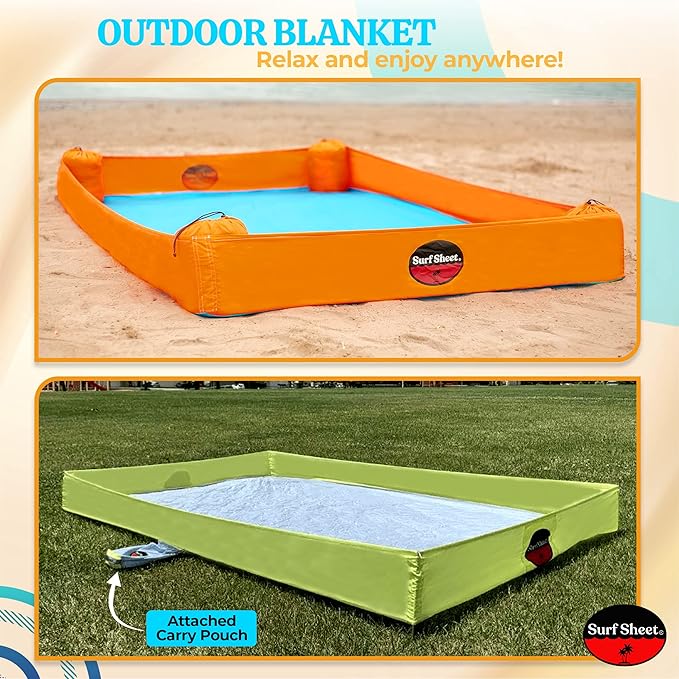 Sandproof Beach Blanket - Oversize Large Outdoor Picnic Blanket for Beaches & Camping - Portable Family Beach Blanket Waterproof Sandproof for Parks, Travel, Vacation Essentials(Orange)