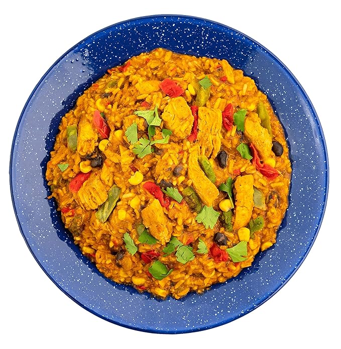 Mountain House 2-Servings Veggie Chorizo Breakfast Scramble & Chicken Fajita Bowl Freeze-Dried Backpacking Food Bundle