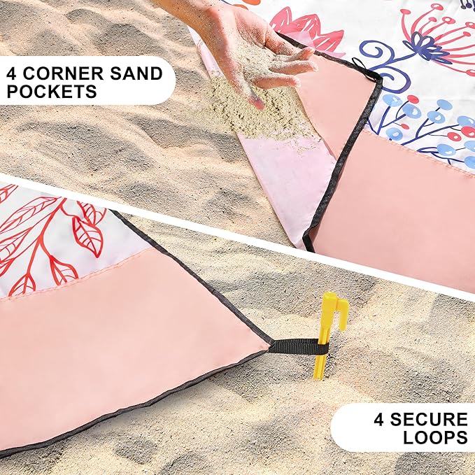 AISPARKY Beach Blanket Waterproof Sandproof Extra Large Beach Mat Quick Drying Outdoor Picnic Durable Portable Blanket for Travel Camping Hiking Beach Festival Picnic