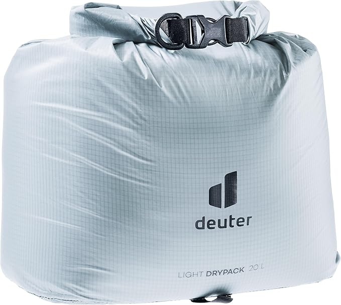 Deuter Light Drypack, Water-Resistant Ripstop Roll-Top Dry Pack Sack Keeps Gear Dry for Hiking, Trekking, Camping & Kayaking