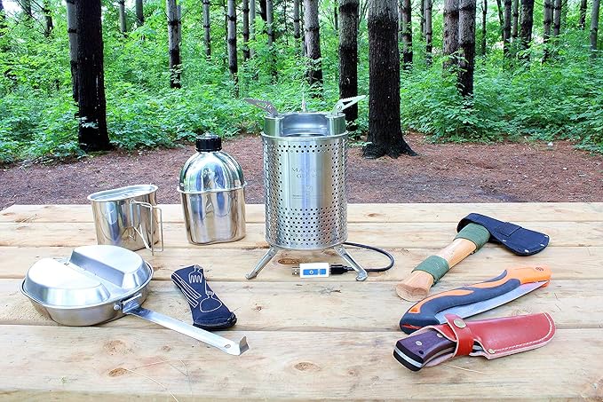 MASTIFF GEARS® 304 (18/8) Stainless Steel (FDA Compliant) US G.I Style Canteen Kit Cooking Set Camping Canteen Mess Kit with Cup, Lid, MOLLE Pouch for Camping