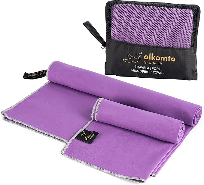 Microfiber Gym & Travel Towel Set of 2 Size in 1 Pack (XL + S) - Camping Towel - Sports & Beach & Yoga Towel- Quick Dry Towel - Super Absorbent