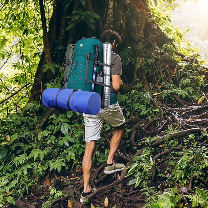 N NEVO RHINO Waterproof Hiking Backpack 50L/60L, Camping Backpack with Rain Cover, Hiking Travel Mountaineering Backpack