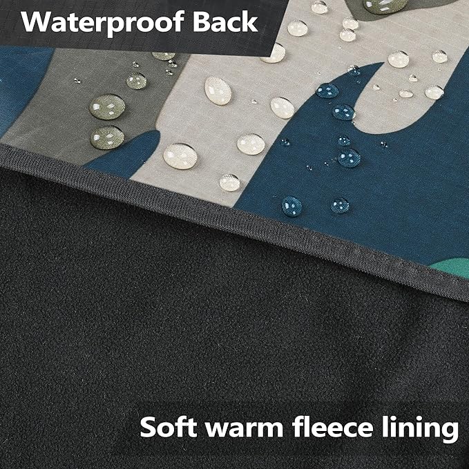 Catalonia Waterproof Blanket for Outdoor, Hooded Blanket Poncho, Windproof, Warm for Stadium,Sporting Events, Camping