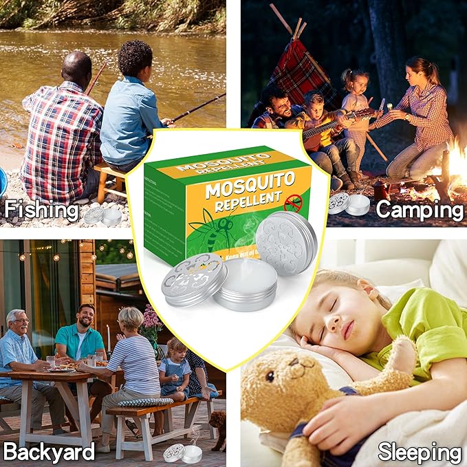 Mosquito Repellent Powerful to Repel Fly Mosquito, 4Pack Natural Mosquito Repellent Outdoor Indoor, Plant Formul Control Mosquito Bits for Home/Camping/Travel/Car