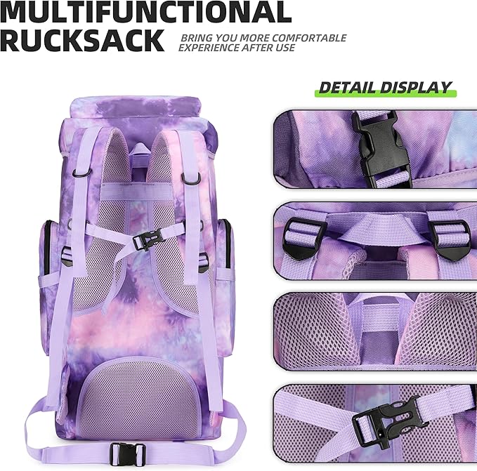 70L Camping Hiking Military Tactical Backpack Outdoor Water-Repellent Adjustable Sport Bags