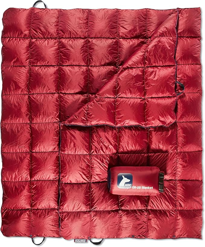 Horizon Hound Down Camping Blanket - Outdoor Travel Blanket | Sustainable Insulated Down | Lightweight & Warm Quilt for Camping, Stadium, Hiking & Festival | Water Resistant, Packable & Compact