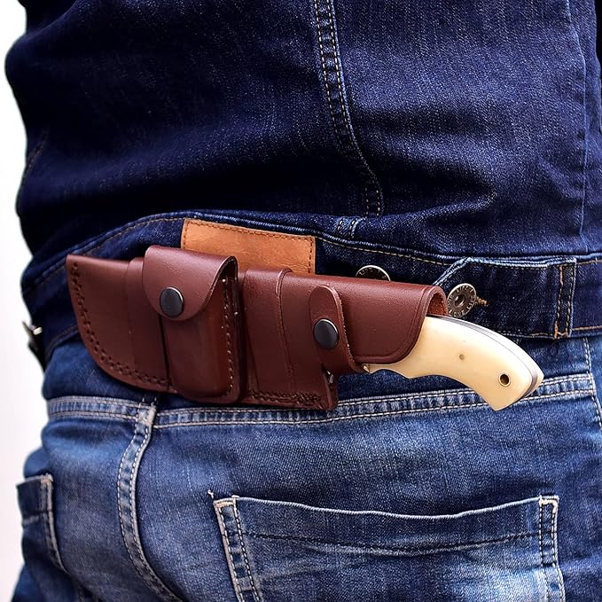 Poshland TR-177 Custom Handmade Damascus Steel 10 Inches Tracker Knife (Bone)