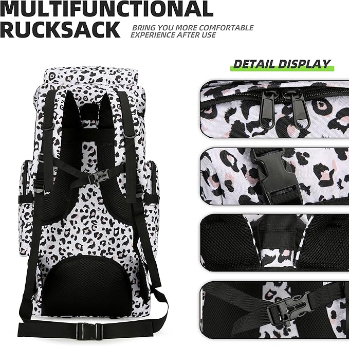 70L Camping Hiking Military Tactical Backpack Outdoor Water-Repellent Adjustable Sport Bags