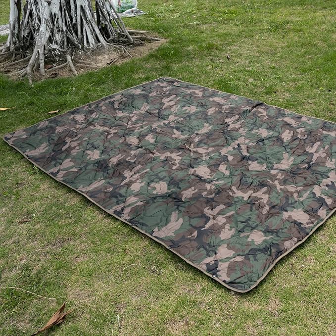 Military Poncho Liner 55”x 79” Camping Blanket Woobie Compact Waterproof for Travel Stadium Outdoor Camping