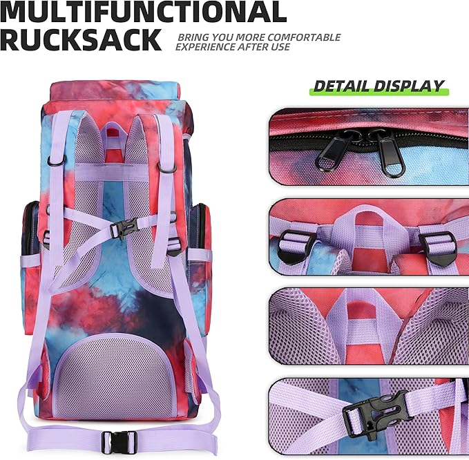 70L Camping Hiking Military Tactical Backpack Outdoor Water-Repellent Adjustable Sport Bags