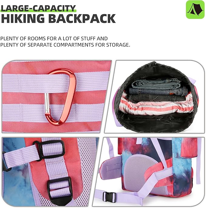 70L Camping Hiking Military Tactical Backpack Outdoor Water-Repellent Adjustable Sport Bags