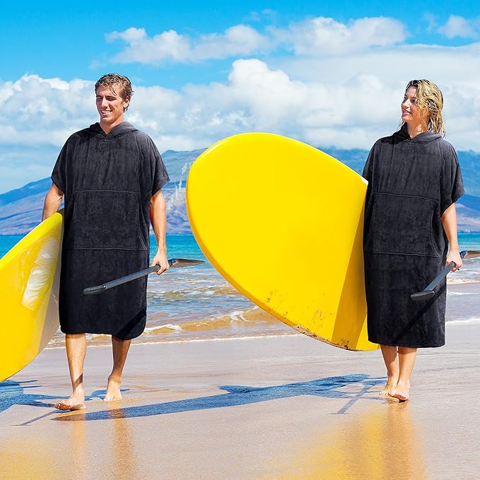 Catalonia Surf Poncho Changing Towel Robe for Adults Men Women, Water Absorbent Wetsuit Change Poncho for Surfing Swimming
