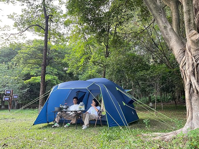 Family Camping Tent - 6-Person Spacious Design, 3000mm Waterproof, Suitable for Road Trips/Backyards/Extended Camping Adventures in All Scenarios
