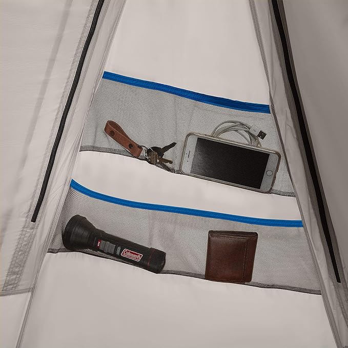 Coleman Weatherproof 4-Person Cabin Tent with Screened Porch, Screen Room Adds 35% More Space, Rainfly Included, 10-Minute Setup