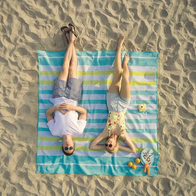 CGEAR Sandlite – Patented Sand-Free Beach Mat – Multi Use Outdoor Camping Mat, Picnic Blanket, Exercise Stretching Mat – Rollup Compact – Great for Families