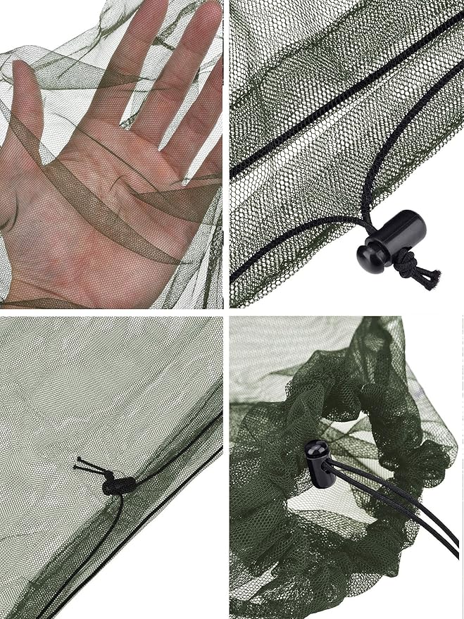 HESTYA 4 Pack Mosquito Net Face Mesh Net Protecting Net for Outdoor Hiking Camping Climbing Mosquito Fly Insects Preventing