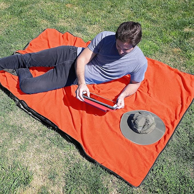 Catalonia Waterproof Blanket for Outdoor, Hooded Blanket Poncho, Windproof, Warm for Stadium,Sporting Events, Camping