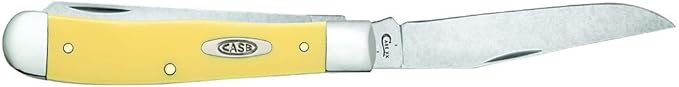 CASE XX WR Pocket Knife Yellow Synthetic Trapper W/Clip (Cv) Item #30114 - (3254C Cv) - Length Closed: 4 1/8 Inches