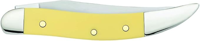 Case WR XX Pocket Knife Yellow Synthetic SS - Small Texas Toothpick Item #81095 - (310096 SS) - Length Closed: 3 Inches
