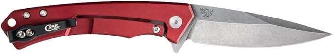 Case XX WR Pocket Knife Marilla EDC, S35VN Drop Point Blade, Red Anodized Aluminum Handle W/Clip #25881 (MARILLA) 4 3/4" Inches Closed