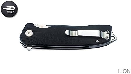BG01A Folder 3.5 in Plain Edge Blade G10 Handle Hunting-Folding-Knives, Black