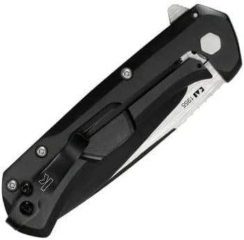 Kershaw Showtime Pocketknife, Black, 3" 8Cr13MoV Stainless Steel Drop Point Plain Edge Blade, One-Handed Assisted Flipper Opening EDC
