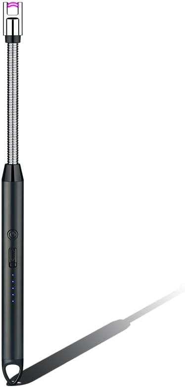 NYCDA Electric Candle Lighter, Upgraded Lighter Rechargeable USB Lighter with LED Indicator, Flexible Long Neck Lighters for Candles, Camping, BBQs, Gas Stoves, Black
