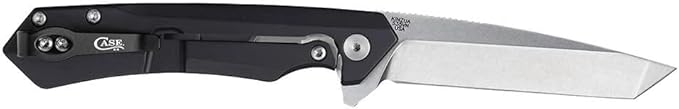 Case XX WR Pocket Knife Kinzua EDC, S35VN Tanto Blade, Black Anodized Aluminum Handle W/Clip #64665 (KINZUA) 4 3/4" Inches Closed