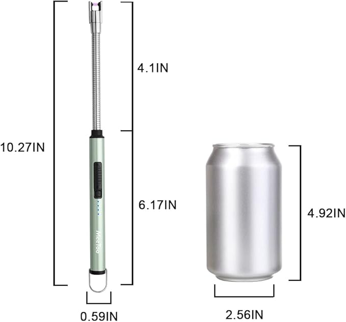 MeeToo Lighter Electric Candle Lighter Rechargeable USB Lighter Plasma Arc Lighter for Candle Camping (Green)