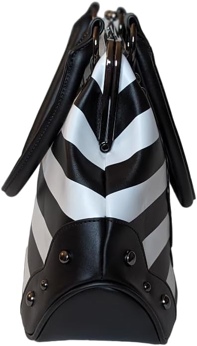 Edward Scissorhands Black & White Stripe Kisslock Bowler Bag