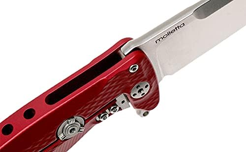 Lion Steel SR22A Sleipner Frame Lock Folding Pocket Knife - Machined Aluminum Handle, IKBS Ball Bearing System, Dual Carry Clip (Red Handle, Satin Blade), one size