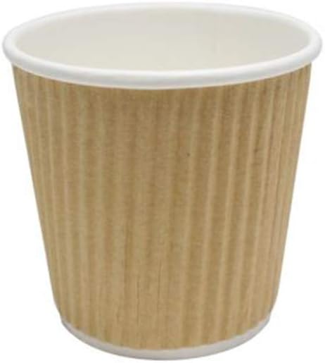 Karat Coffee Hot Cups 4oz [1,000 ct] Kraft Small Ripple Disposable Paper Cups, Ideal for Party, Picnic or Office (C-KRC504)
