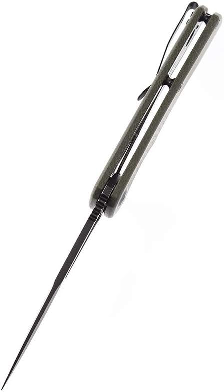 KANSEPT Kryo D2 Folding Knife T001A4 8.08in Pocket Knives with 3.58in Black Ti-Coated D2 Drop Point Blade and Green Micarta Handle, Sharpest Cheap Hunting Pocket Knife, Easy Open Men EDC Knife