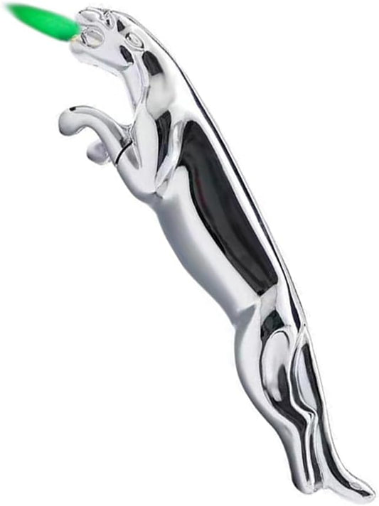 Silver Cool Butane Torch Lighters,Refillable Adjustable Jet Flame Lighter,Windproof,Gift for Men Candles Camping BBQ (No Butane Fuel)