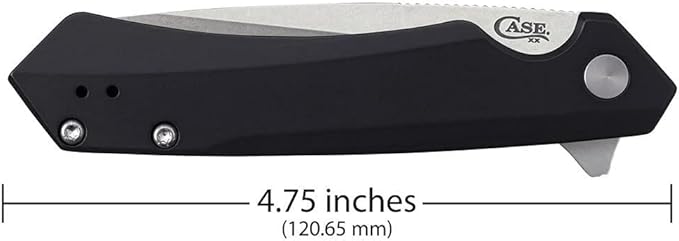 Case XX WR Pocket Knife Kinzua EDC, S35VN Tanto Blade, Black Anodized Aluminum Handle W/Clip #64665 (KINZUA) 4 3/4" Inches Closed
