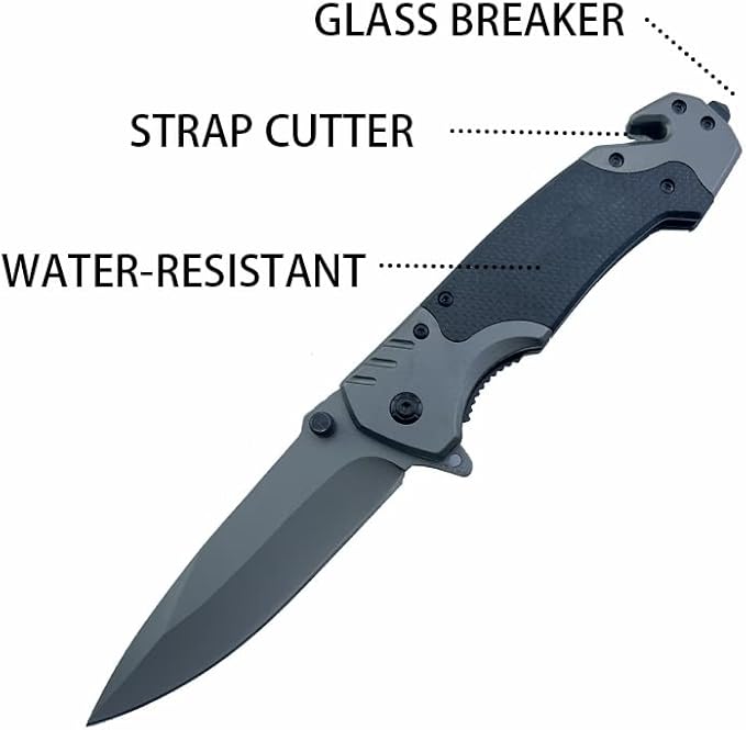 Pocket Folding Knife,3.8” Stainless Steel Blade and Handle -Drop Point Blade,Liner-Lock and Pocket Clip