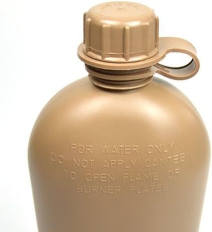 Genuine G.I. 3 Piece 1 Quart Plastic Canteen (Coyote Brown)