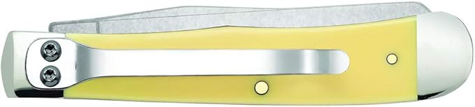 CASE XX WR Pocket Knife Yellow Synthetic Trapper W/Clip (Cv) Item #30114 - (3254C Cv) - Length Closed: 4 1/8 Inches