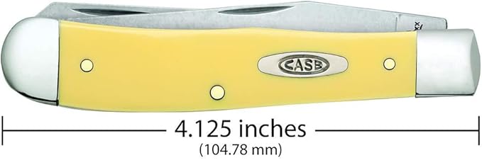 CASE XX WR Pocket Knife Yellow Synthetic Trapper W/Clip (Cv) Item #30114 - (3254C Cv) - Length Closed: 4 1/8 Inches