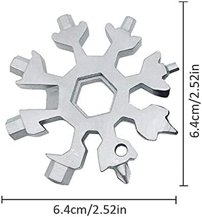 Christmas Gifts for Him,18-in-1 Snowflake Multi Tool,Stainless Steel Snowflakes Multi-Tool, Incredible Tool Gifts for Men Dad Christmas,Valentine's Day,Dad,Boyfriend,Grilfriend (Silver)