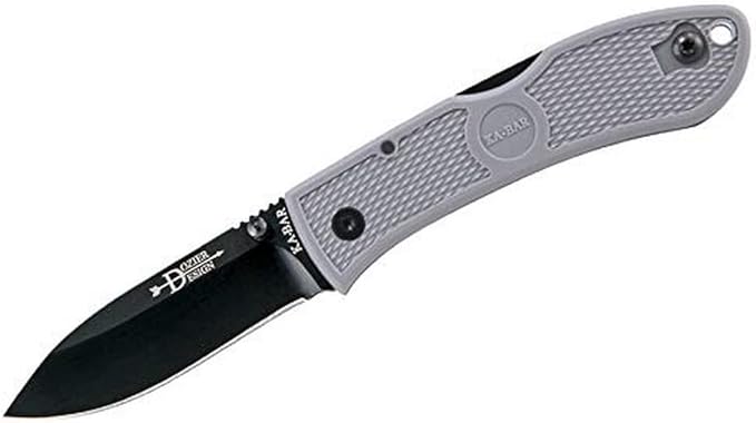 Ka-Bar 4062GY, Dozier Folding Hunter, Gray, Black Clip, Straight Edge